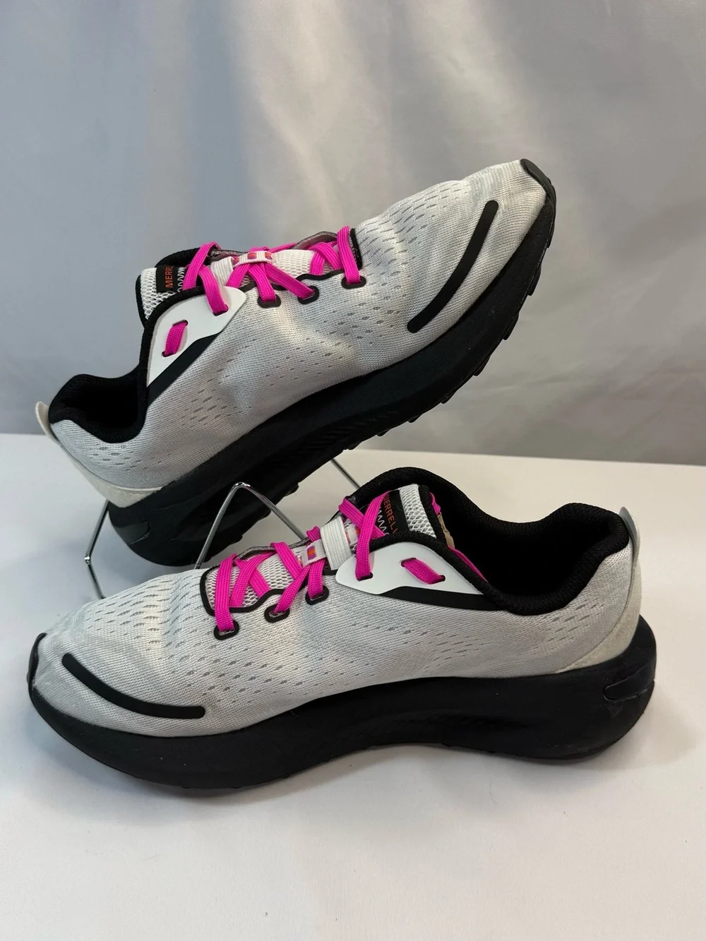 Merrell Women's White Athletic Shoes with Pink and Orange Accents